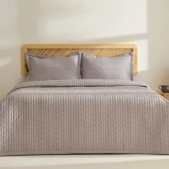 Karaca Bettüberwürfe Set-Margot Bettüberwurf Set 230x240cm + 2(50x70) cm Grau