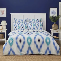 Karaca Bettwäsche-Nautica Home Ikat BettbezugSet aus 100 % Baumwolle, 155 × 220 cm, WeißBlau -
