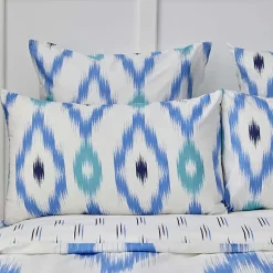 Karaca Bettwäsche-Nautica Home Ikat BettbezugSet aus 100 % Baumwolle, 155 × 220 cm, WeißBlau -