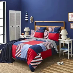 Karaca Bettwäsche-Nautica Home Morris BettbezugSet aus 100 % Baumwolle, 200 × 200 cm, Navy Blue Multi -