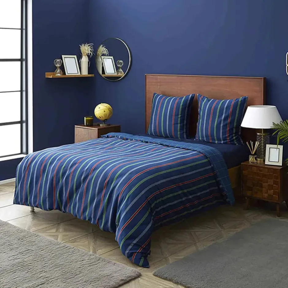 Karaca Bettwäsche-Nautica Home Ray Bettbezug aus 100 % Baumwolle, 200 × 200 cm, Navy Blue Multi -