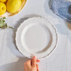 Karaca Dessertteller-Perla, Melamin‐Tortenplatte, 23cm, Weiß Weıß01