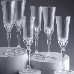 Karaca Weingläser & Kelchglas-RCR Adagio 6-teiliges Flöten-Glas-Set 180 ml Klar