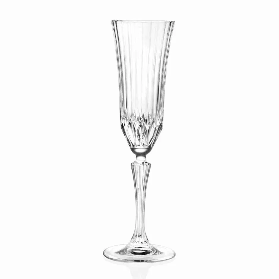 Karaca Weingläser & Kelchglas-RCR Adagio 6-teiliges Flöten-Glas-Set 180 ml Klar