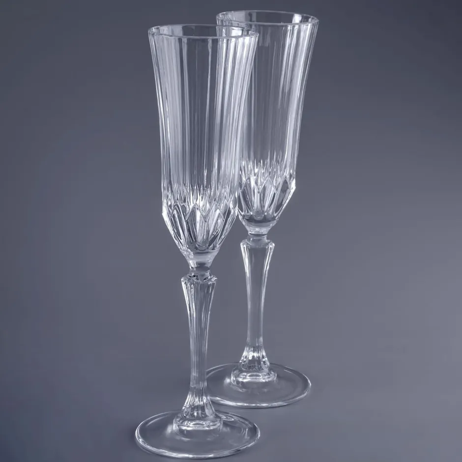 Karaca Weingläser & Kelchglas-RCR Adagio 6-teiliges Flöten-Glas-Set 180 ml Klar