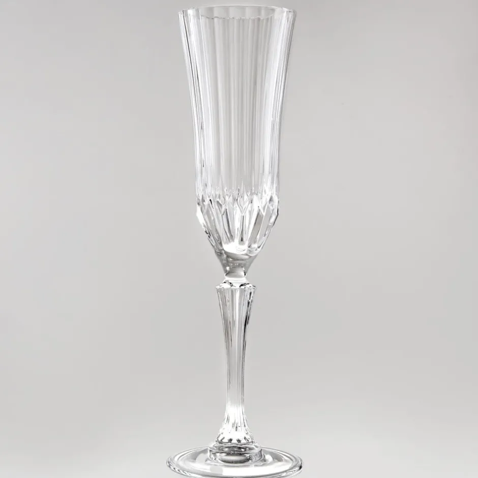 Karaca Weingläser & Kelchglas-RCR Adagio 6-teiliges Flöten-Glas-Set 180 ml Klar
