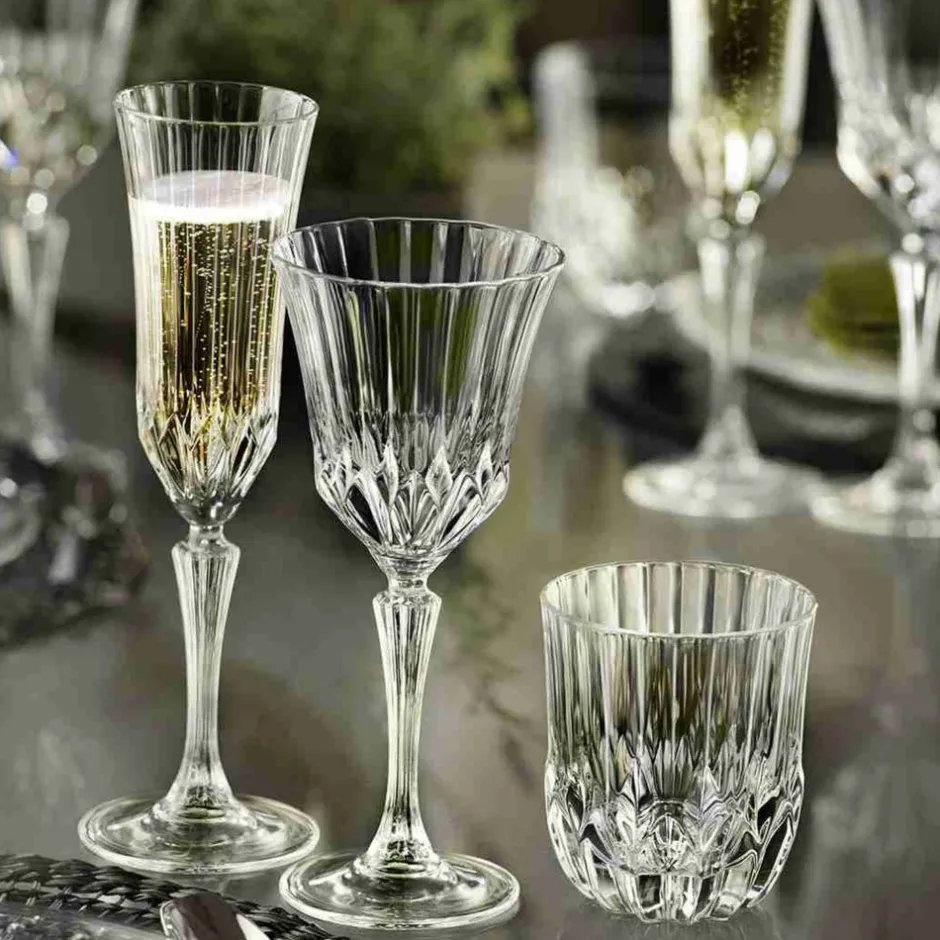 Karaca Weingläser & Kelchglas-RCR Adagio 6-teiliges Flöten-Glas-Set 180 ml Klar