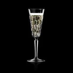 Karaca Weingläser & Kelchglas-RCR Etna 6-teiliges Champagnerflöten-Set für 6 Personen, 180 ml, Transparent