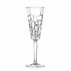 Karaca Weingläser & Kelchglas-RCR Etna 6-teiliges Champagnerflöten-Set für 6 Personen, 180 ml, Transparent