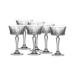 Karaca Weingläser & Kelchglas-RCR Timeless 6-teiliges Champagnerglas-Set 260 ml Klar