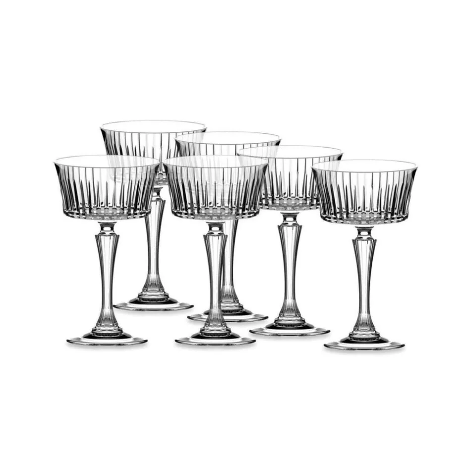 Karaca Weingläser & Kelchglas-RCR Timeless 6-teiliges Champagnerglas-Set 260 ml Klar