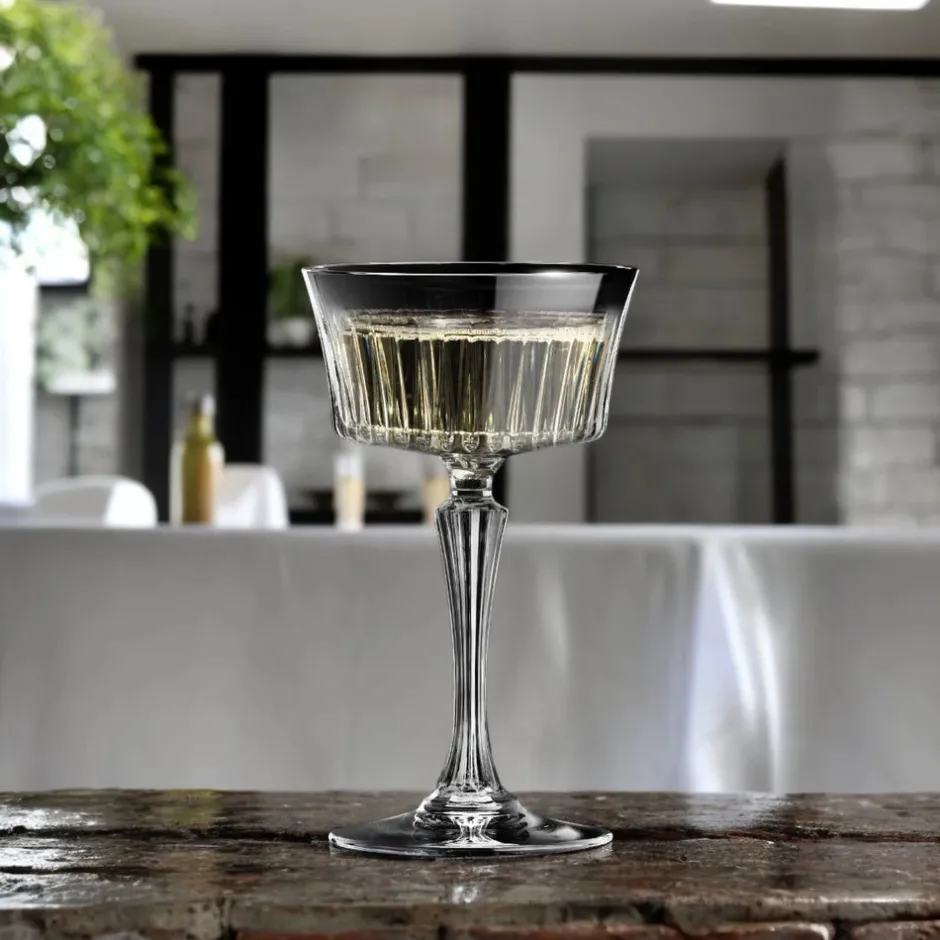 Karaca Weingläser & Kelchglas-RCR Timeless 6-teiliges Champagnerglas-Set 260 ml Klar