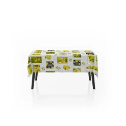Karaca Tischdecken-Sarah Anderson Lemon (Zitrone) abwischbare Tischdecke 140x140 cm Gelb