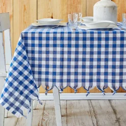 Karaca Tischdecken-Sarah Anderson Quadratische Blaue Picknick-Tischdecke 140x140 cm Blau01