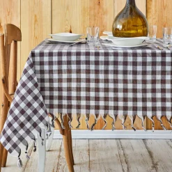 Karaca Tischdecken-Sarah Anderson Quadratische Kaffee-Picknick-Tischdecke 140x140 cm Braun01