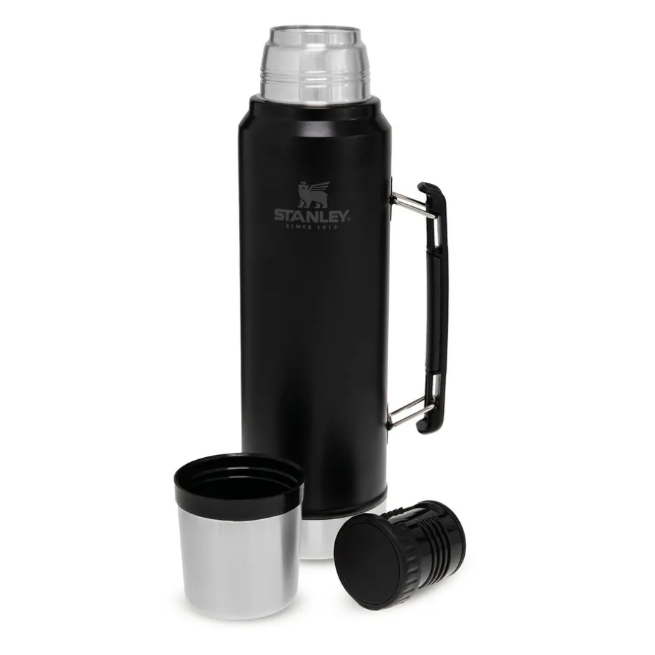 Karaca Thermoskannen-Stanley Legendary Classic Bottle 1,0 L Matte Black Matt Schwarz