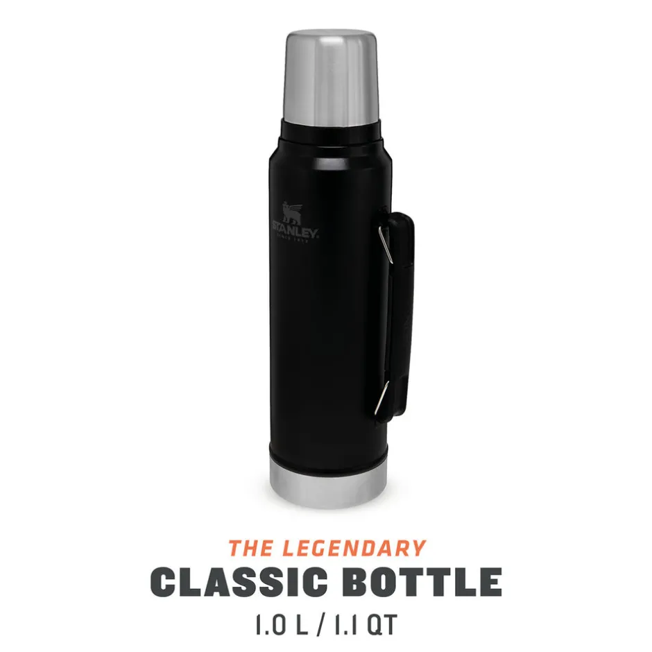 Karaca Thermoskannen-Stanley Legendary Classic Bottle 1,0 L Matte Black Matt Schwarz